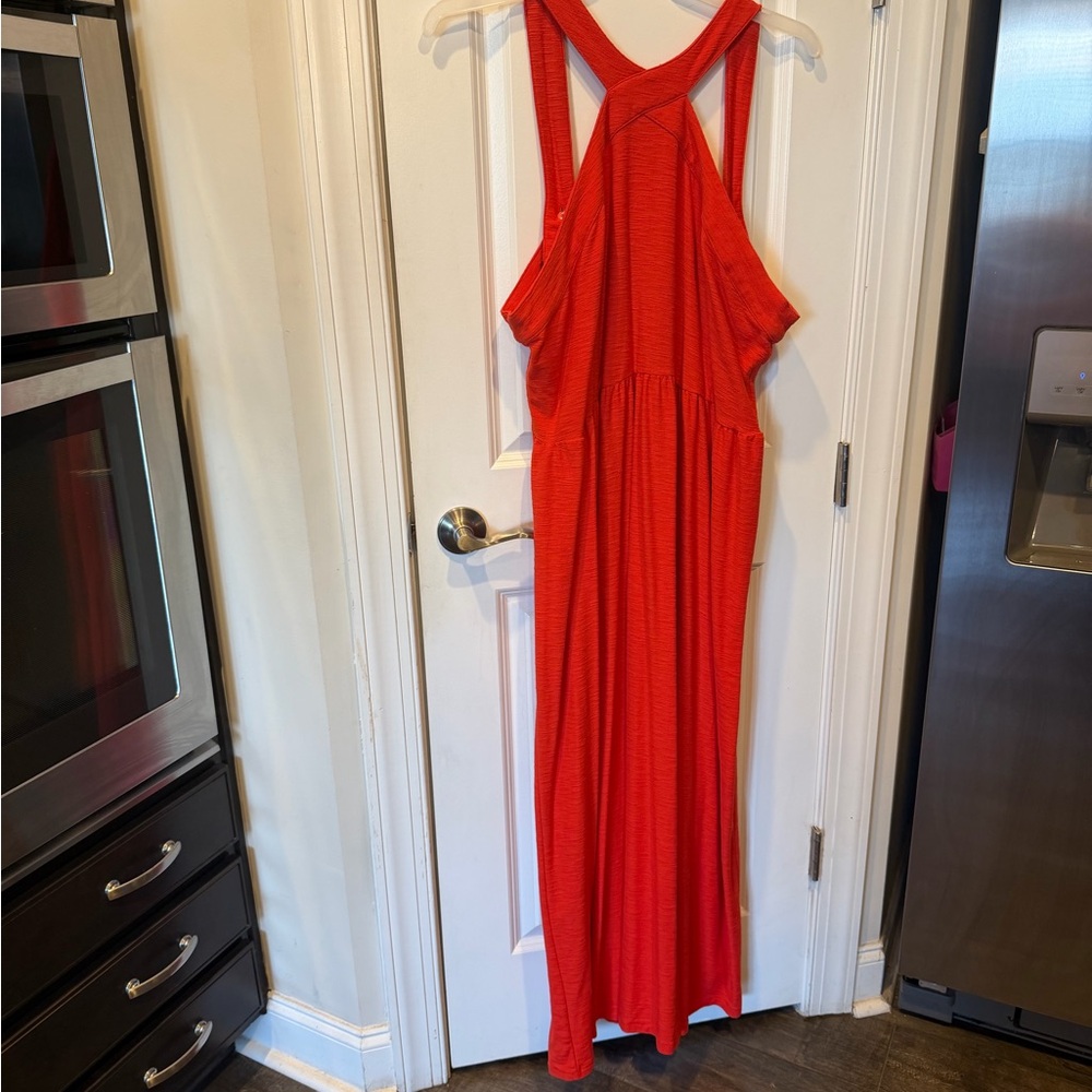 Women’s Plus, Ava & Viv Vibrant Red Halter Dress, 2X